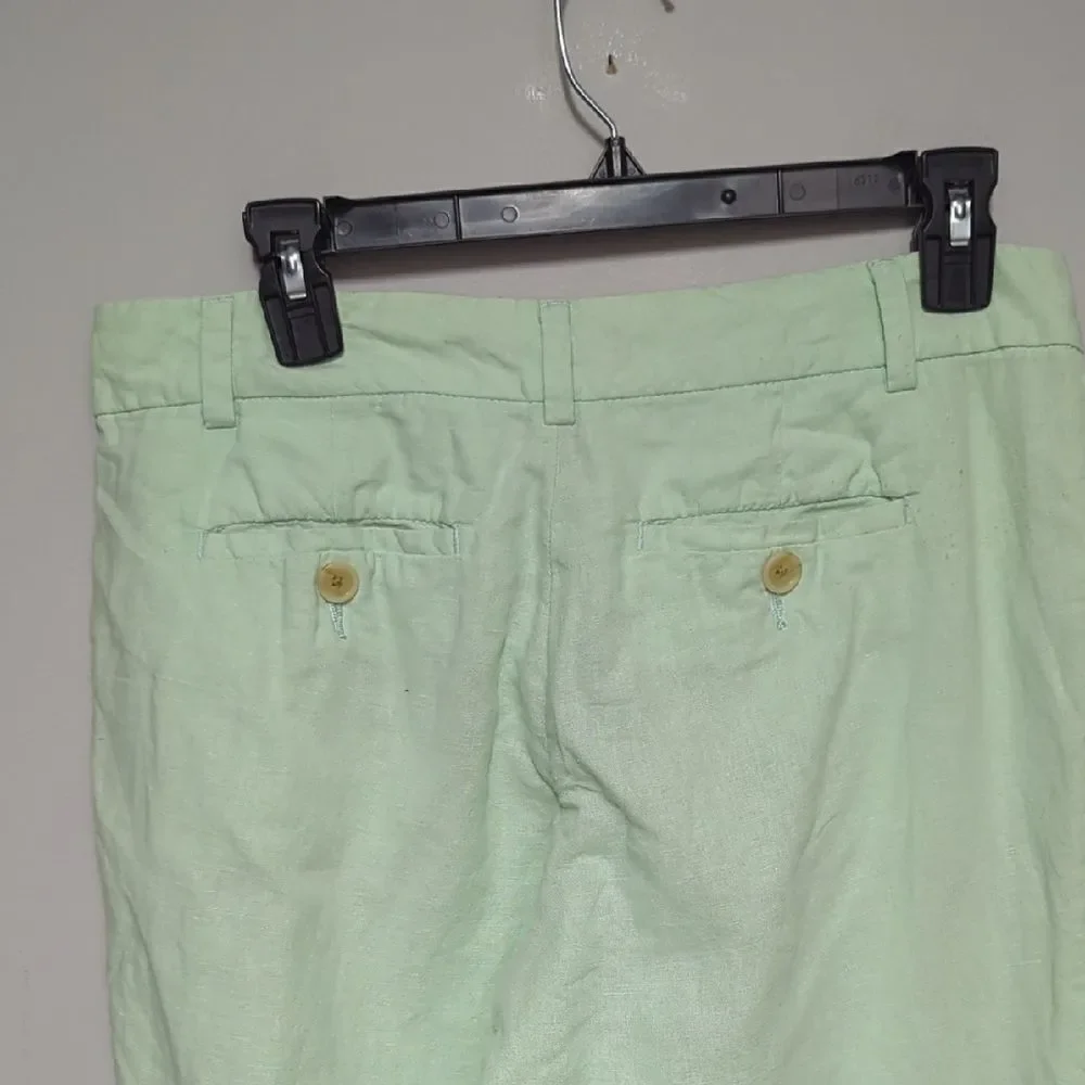 Banana Republic Light Green Linen Cropped Pants